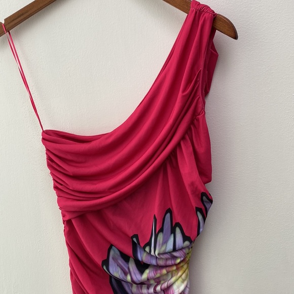 NWT Zara Side Flower Pink Draped Dress, Size S - Picture 8 of 15